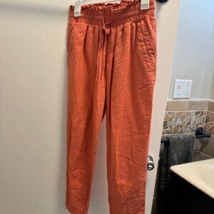 Orange/Coral Linen Pants
